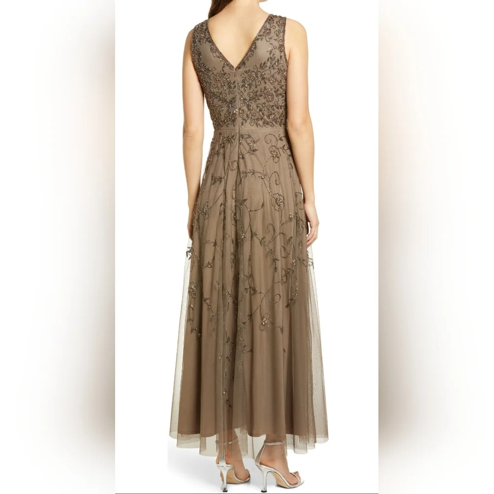 Pisarro Nights sleeveless mocha dress - Picture 3 of 5